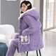 GTYUWVG Hunan Clothing provincial VELVET VELVET DE CORAL FEMELLE FLANNELLE FLANNELLE DE COTTON FLANNELLE DE COTTON À TROISSEUR À TROIS EUSTUME AUTONNEL Modèle M recommandé 80-100jin [Jin est égal à 0,5 kg]