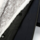 Carniti importiertes Cross Mink Inner Liner Herren-Kapuzenparka-Mantel echtes Lederfell integrierter Nerz mit mittlerer Länge Windbrecher Black + Cross Mink + Mink Sleeve 5xl
