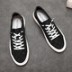 Guizuo light luxury shoes and boots men's shoes spring and summer new breathable versatile canvas shoes casual trendy shoes British split shoes men 8738 black 39