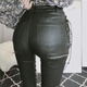 Duoxian Internet Promi Frauenhose Herbst und Winter Koreanischer Gurt Reißverschluss und Samtleder-Lederhosen hoher Taille Bleistift Fußhose und Samtlederhosen Zipper 9928 Modell S 80-95jin [Jin Equals 0,5 kg] Kartencode wird empfohlen, um einen Big-Shot zu machen, um einen Big-Shot zu machen
