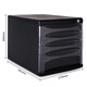 Deli A4 desktop file cabinet with lock drawer type plastic file rack storage file box file frame cabinet 9794/4 layer (with lock) black