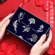 Ancient brooch, high-end women's exquisite niche corsage gift box, light luxury and elegant pin, silk scarf buckle birthday gift for women, practical bouquet fashion brooch 5-piece set-gift box