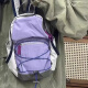 星昔户外双肩包撞色登山包野餐复古小书包轻便旅行包轻薄徒步小背包 紫色（小号）