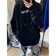 Digada Black Kapuzen mit Kapuze amerikanischer HipHop Sweatshirt für Männer und Frauen Herbst und Winter Übergroße faule trendige Marke Vielseitiger Mantel für Männer HDFS-687 Black [regulär] l