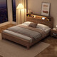Duwo solid wood bed double bed 1.8m modern simple master bedroom king bed walnut color 1.8m*2m frame style