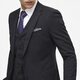 
YOUNGOR (YOUNGOR) men's 630A two-piece single-breasted standard version business suit pure wool thick warm black M 170/92A