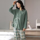 Un pijama de guifensiones para mujeres en otoño e invierno de algodón puro pantalones de manga larga set de dos piezas de dos piezas y otoño nuevo versión coreana lindo dibujos animados dulces fatelas sueltas de talla de talla de talla de talla para el hogar