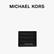 MICHAEL KORS迈克高仕 MK【两件折上折】Hudson 皮质 Logo 饰亮面卡包男士票夹 黑色 001 NS