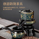 Xiangye automatic tea set set household rotating teapot light luxury high-end tea special lazy artifact tea cup wrapped with lotus branches automatic straight cup six-cup tea ceremony 10-piece set