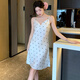 Modal summer ice silk suspender pajamas for women V-neck cool thin nightgown 2025 summer new pure home clothes ice silk suspender nightgown (11949) XL