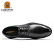 Old man's head (LAORENTOU) leather shoes for men's business formal wear toe-layer leather punched shoes breathable and slip-resistant hollow shoes LL12023 black 38
