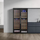 Bacchus wine cabinet double door 150 bottles thermostat cabinet commercial household tea champagne whiskey ice bar cabinet built-in wine storage living room refrigerator villa four temperature - left full wooden shelf + right hanging cup 416L