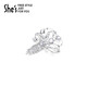 She s Qianzi Ice and Snow Secret Realm Brilliant Craftsmanship Crystal Frost Flower Brooch High-end Temperament Corsage Pin Birthday Gift for Women Silver H0