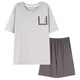 Miduoxuan 2024 Sportstil Koreanische Version von Modal Pyjamas Men Round Hals kurzärmelig Pullover Sommer Plus Size Home Clothing Set 9712 One Size L. L.