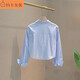 NJTD150 kleines Hemd für Frauen, kurze reine Baumwoll -Frühling und Herbst lange Ärmel Short Person trägt Arbeitskleidung Chiffon Hemd weiß rein Baumwolle 867 L