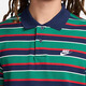 Nike (NIKE) men's clothing, comfortable and versatile loose casual striped sports lapel short-sleeved T-shirt, FN3897-010 FN3897-410 L
