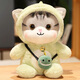Yunya cute cat doll sleeps and cuddles on the bed, kitten simulation gift, transforms into a cat, girlfriend friend birthday gift, transforms into a dinosaur cat - 30 cm
