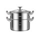 Mrs. Huachu 316 stainless steel steamer double-layer soup pot steamed buns and steamed buns thickened stew pot noodle pot open flame induction cooker universal antibacterial 316 steel 26cm steamer + soup pot 2 layers 26cm
