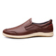 Diluochi spring and summer new genuine leather casual leather shoes men's beanie shoes British men's head layer cowhide fashionable driving shoes brown foot cover 9711 38 leather shoe size