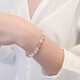 BOSFRU high-end pink quartz crystal bracelet for girls, Hetian jade small fresh, simple, sweet and cute style, gift-giving thin chain customization, suitable for clean hands with a circumference of 14cm