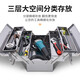 MYTEC stainless steel tool box three-layer folding storage box multi-functional industrial-grade suitcase electrician hardware storage box stainless steel tool box 420mm double layer