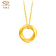 Chinese jewelry birthday gift for girlfriend gold pendant women's gold Möbius ring pendant necklace set chain clavicle chain