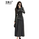 Aizhuer Xiaoxiang Hepburn style knitted dress winter 2025 new tea style fashionable women's suit autumn and winter dark gray suit + free belt one size fits all (recommended 80-140 Jin Jin equals 0.5 kg)