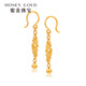 HONEYGOLD 蜜金珠宝黄金耳钉足金古法卷草纹耳坠HGJ1591工费180元/件 4.63g