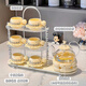 Xibaisheng Hochzeitsgeschenk Wasser Tasse Set Home Wohnzimmer Unterhaltung Tee Tasse Kesselgeschenke Tee -Set Komplettes Set Glasskessel mit Basis gewöhnlicher Set [1203]