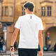 
Mr. Bu Bu simple pocket design pure cotton T-shirt 2025 spring and summer new English printed short-sleeved white TGT15262 Haoyuebai XL (180)