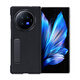 Escase für vivo x fold3 Mobiltelefon Hülle Bracket Schutzabdeckung Anti-Fall Real Cowide Business Leder Hülle Einfache Flip-Fold-Abdeckung Fullcrum Shell Elegant Schwarz