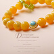 Jiada Baoya natural collection-grade mutton-fat Burmese topaz bracelet for women, light luxury niche design, couple gift for mother and wife. The diameter of mutton-fat Burmese topaz is about 10mm.