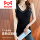 Catman (MiiOW) winter plus velvet warm vest for women tight body shaping suspender underwear thickened chest pad base shirt wear vest in the underwear gray [3808] XL (130-150Jin [Jin equals 0.5 kg])