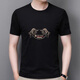 Simple direction striped short-sleeved T-shirt men with a neckline Korean version slim lapel Korean version top collar 5012 black 5002# white One size 2xl Recommended 135-150Jin [Jin equals 0.5 kg]