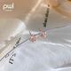 PWL999 pure silver earrings, fashionable and elegant earrings, light luxury and high-end 2025 new sweet flower earrings, rose gold flower silver earrings