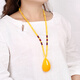 Nilan Fat Dong Lai's same style beeswax pendant, water droplets follow the shape of natural l necklace, amber chicken oil yellow sweater chain, men's and women's style, old B style, safe and sound brand + lanyard style