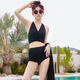 菲菲茵曼泳衣女分体三件套性感辣妹比基尼2025新款感显瘦罩裙温泉泳装 12211绿灰 L码【建议100-110斤】