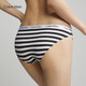 Calvin Klein ropa interior Mujeres Maillard Jacquard Algodón estrecho Ck Color sólido Sexy Bikini Briefs D1618 BNE-Black and White Stripes 1 Strip XS