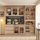 Big Leaf and Maple Counter Cabinet Shop Wooden Wooden Cabinet Cabinet Light Luxury Cabinet Cabinet Cabinet Cabinet Cabinet Cabinet Storage 1.6-meter three-door Border Cabinet