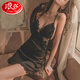 Langsha nightgown women's sexy nightgown women's nightgown autumn and winter with chest pad lace suspender nightgown home clothes