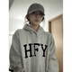 Xiaoyu 2024 Autumn Nueva sudadera con capucha H12171 White Grey S
