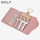 Golf (GOLF) key bag for women multifunctional key bag small mini keychain card bag key bag two-in-one beige with cherry powder