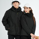 BRELRMON韩版冲锋衣女男防风户外防寒三合一保暖可拆卸滑雪登山服夹克外套 HS12805曜石黑-男 L