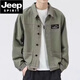 Jeep Spirit Jacket Men's Spring y Autumn 2025 Camisa nueva Lapa de la chaqueta de trabajo para hombres de otoño Autumn Jacket Top [Versión de actualización] K12806 Khaki M [recomendado 90-120Jin [Jin iguala 0.5 kg]]]