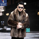 Woodpecker (TUCANO) men's fur winter medium-length imported fox fur integrated mink coat coat mink fur thickened fashion imitation black XL -(122-140Jin[Jin equals 0.5 kg])