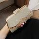 
Baimingwei 2025 full handmade rhinestone tassel pearl rhinestone women's dinner bag small dress bag portable slanted party bag wave tassel