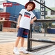 Levi's Levi's summer boys' short-sleeved T-shirt, fashionable and versatile children's clothing, classic three-color label pure cotton half-sleeved top, milk white 150/72 recommended height 140-152cm