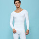 ACEFIT thickened modal cotton men's thermal underwear V-neck suit slim and seamless autumn clothes and long pants 318-white XL