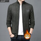 
JEEP SPIRIT knitted sweater men's autumn and winter style plus velvet thickened long-sleeved cardigan jacket casual sweater large size sweater men's winter dark gray L