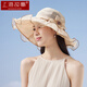 上海故事真丝防晒帽子女夏桑蚕丝透气超大檐遮阳可折叠渔夫帽七夕礼物女友
